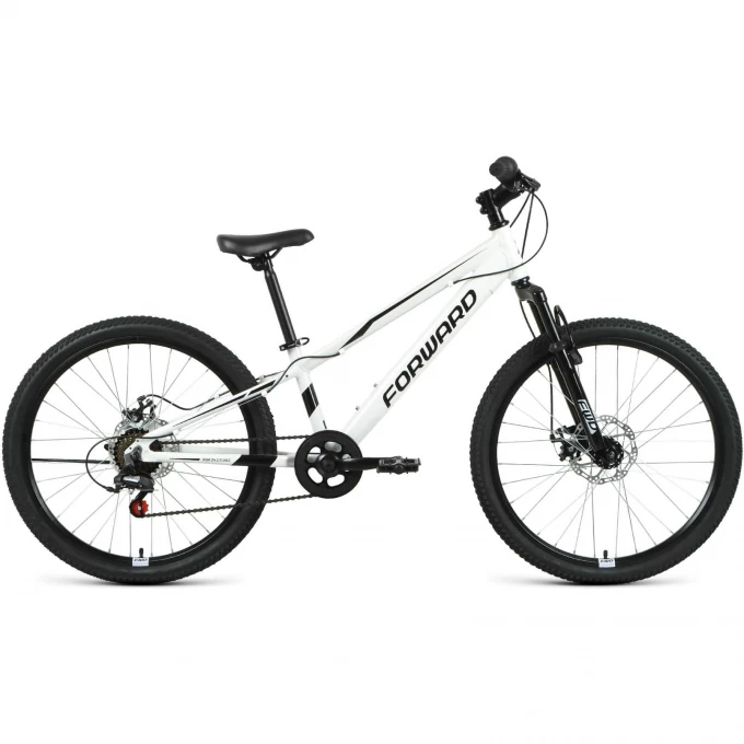 Велосипед FORWARD RISE 24 2.0 disc, рама 11", 2020-2021, белый/черный RBKW1J347020 Велосипед FORWARD RISE 24 2.0 disc, рама 11", 2020-2021, белый/черный RBKW1J347020